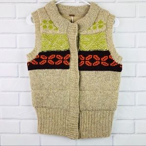 Free People Wool Sleeveless Vest Lined Size Medium